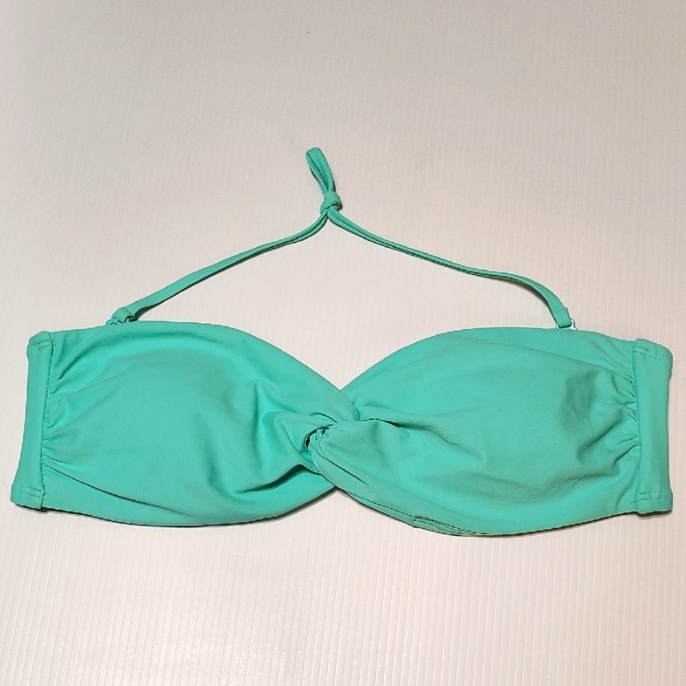 Arizona Jean Co. Seafoam Green Twisted Bandeau Bikini Top Size Large